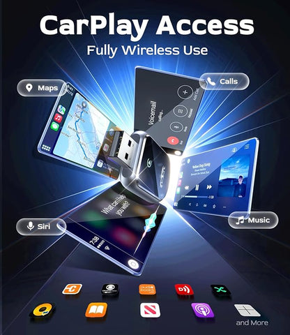 Wireless CarPlay Adapter for Car's with Built-in Wired CarPlay, CarPlay Wireless Dongl Plug and Play Seamless Fast Response Stable Connection