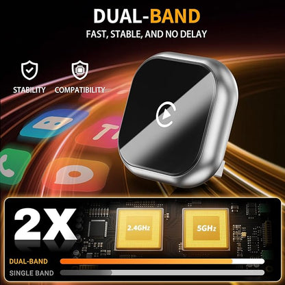 Wireless CarPlay and Android Auto Adapter, Mini Size Car Play Adapter, Plug and Play, Fast Connection for iPhone and Android