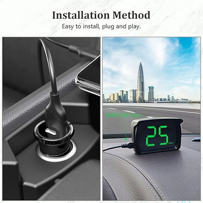 GPS Speedometer Digital Speedometer Cars Heads Up Display Y03 with Speed, Automatic Light Sensing, MPH Speedometer Plug and Play Applicable to All Cars