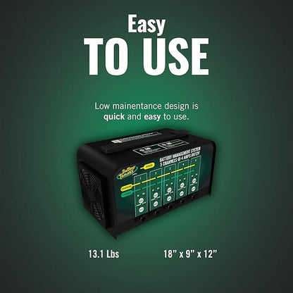 Battery Tender 5 Bank Multibank Charger - 20 AMP (4 AMPs Per Bank) - Selectable 12V / 6V - Smart and Switchable 12V Multi Battery Charger and Maintainer for Automotive and Marine - 021-0133-DL-WH
