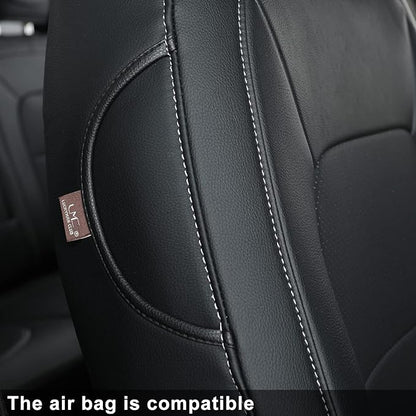 LUCKYMAN CLUB 2 Front Chevy Colorado Seat Covers, fit for 2015-2022 Colorado Crew Cab Z71 LT ZR2 Work Truck with Faux Leather (Black 2 pcs)