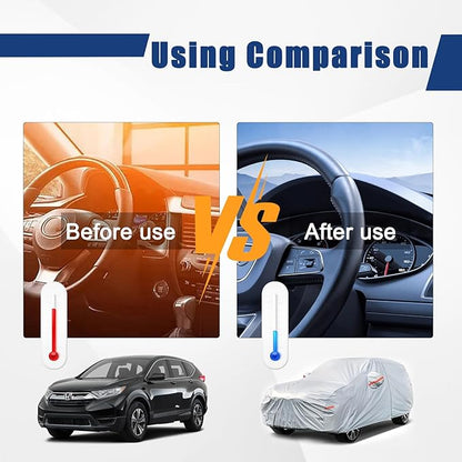 Kayme 6 Layers SUV Car Cover Custom Fit for Honda CRV CR-V (1995-2025), Waterproof All Weather for Automobiles,Rain Sun UV Protection.Silver
