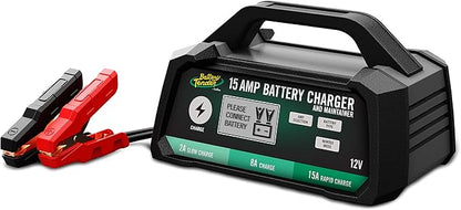Battery Tender 15 AMP Battery Charger and Maintainer - 12V Switchable 15 AMP / 8 AMP / 2 AMP - Selectable Chemistry Standard AGM Gel - LCD Display - 022-0234-DL-WH