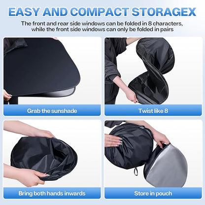 T TGBROS Windshield Sun Shade for Toyota Venza 2021-2024 Accessories Front Windshield Sun Shade Foldable Sunshade Protector Sun Shield Sun Visor Protector Sunscreen Polyester Cover Block