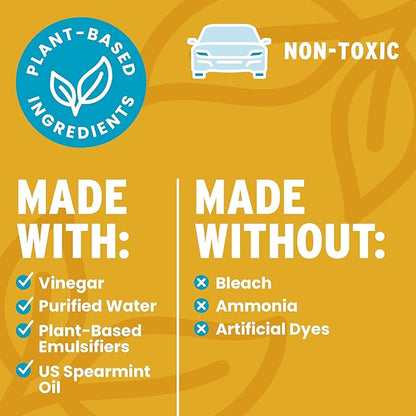 Vinegar Cleaner, Plant-Based, Multi-purpose Automotive Cleaning Spray, Natural Mint Scent, 16oz