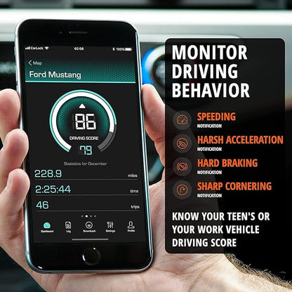 CARLOCK Anti Theft Car Device - Real Time 4G Car Tracker & Car Alarm System. Comes with Device & Phone App. Tracks Your Car in Real Time & Notifies You Immediately of Suspicious Behavior.OBD Plug&Play