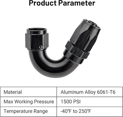 EVIL ENERGY 8AN 150 Degree One Piece Full Flow Hose End Fitting Swivel For CPE Braided Hose