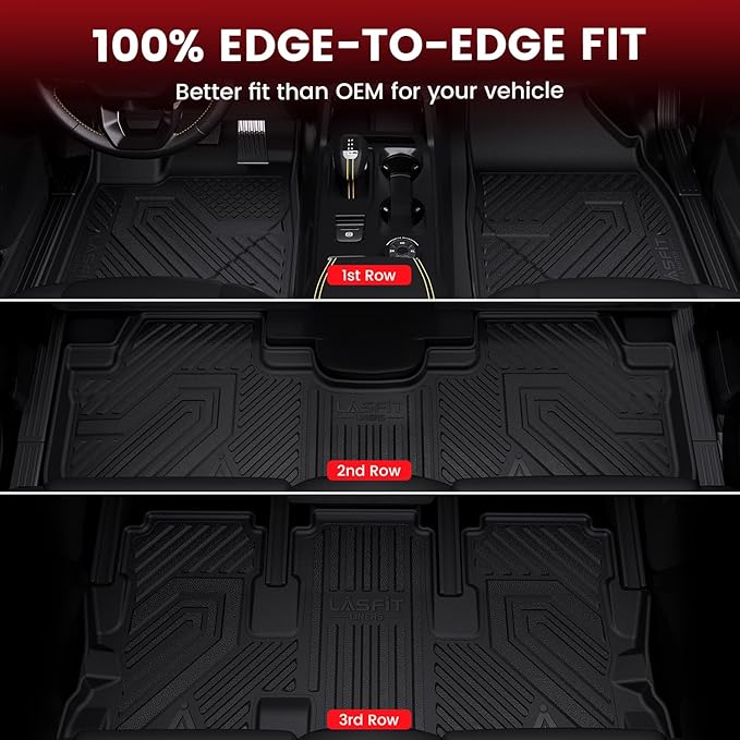 LASFIT Floor Mats & Cargo Mat Fit for Mazda CX-30 2025-2020 Custom Fit TPE All Weather Car Mats 2025 2024 2023 2022 2021 2020 Floor Liners & Trunk Mat Full Set Accessories for Mazda CX30, Black