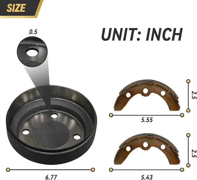 Golf Cart Brake Repair Kit fit Club Car DS 1995-Up and Precedent 2004-Up,Club Car Brake Drums & Brake Pads & Brake Shoes Spring Kit,OEM# 1018163-01,1011466, 1018232-01, 1017911-01