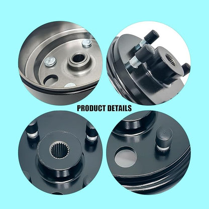 Golf Cart Brake Drum Assembly Kit for EZGO TXT, Rear Brake Drum Hub with 24 Splines Compatible with 1982-up Electric and 1982-1993 2-Cycle Gas Vehicles Replaces 19186G1P - 1 Pack