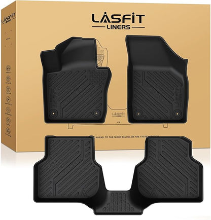 LASFIT Floor Mats Custom Fit for Volkswagen Jetta 2011-2018 (Not Fit for Jetta SportWagen), All-Weather Protection TPE 1st & 2nd Row Car Liners for VW Accsessories, Black Odor-Less Easy to Clean