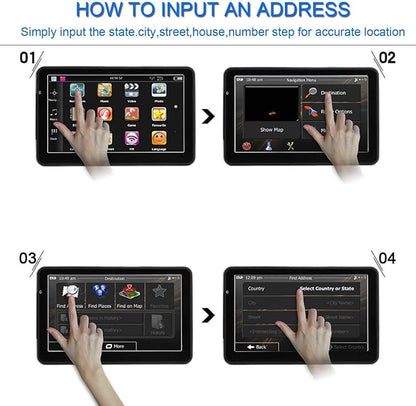GPS Navigator for Car Truck RV – 9'' HD Touchscreen, Latest 2025 Map with Custom Truck Routing, Lane Guidance, Turn-by-Turn Voice Directions, Speed & Red Light Alerts, Free Lifetime Updates