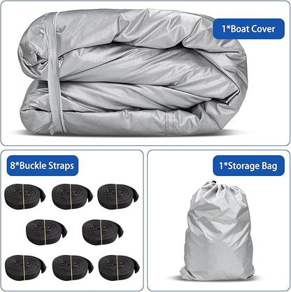iCOVER Jet Ski Cover - Waterproof Heavy Duty Trailerable Jetski Covers for Seadoo Kawasaki Yamaha Wave Runner, Fits PWC Models Up to 125in Long