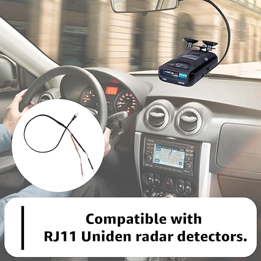 2PCS RJ11 Replacement Mirror Wire Power Cord for Uniden Radar Detectors，Fits R4 R3 R1 R7 R8 Model(3005201U)