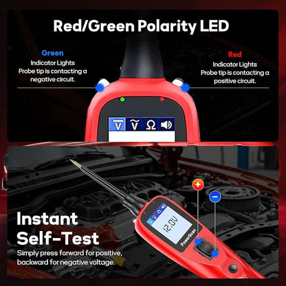 Autel PowerScan PS100 Automotive Circuit Tester, Power Circuit Probe Scan Tool, 12-24V Electrical Short Open Breaker Circuit Finder, AC/DC Current Resistance, 20ft Extension Cord, for 99% Car
