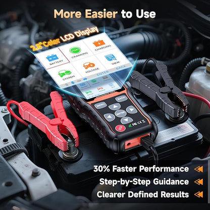 FOXWELL BT705 Plus Car Battery Tester 12V 24V Automotive, 100-2000CCA Battery Load Tester Digital Battery Analyzer Charging System Alternator Tester Cranking Checker for Car Heavy Duty Truck Marine