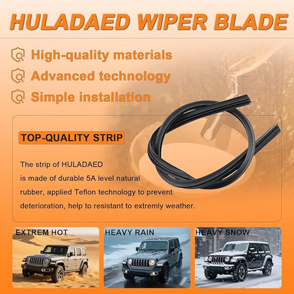 HULADAED® 24'' 21'' 13'' Windshield Wipers Replacement for Volkswagen Tiguan 2017-2007,Silicone Front Rear Wiper blades for MY Car-All Weather & Quiet(3 PACK)