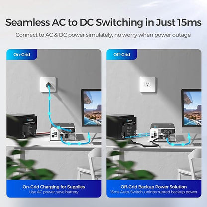 Renogy Inverter PUH, 1000W Pure Sine Wave Power Inverter with UPS Transfer Switch & Bluetooth, 12V DC to 120V AC Converter for RV, Truck, Home,Camping - 2000W Surge Power, Remote Monitoring