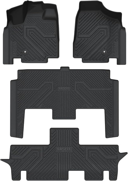LASFIT Floor Mats Fit for Chrysler Town & Country 2008-2016/Dodge Grand Caravan 2008-2020, All Weather TPE Fit Floor Liner for Chrysler Town & Country & Dodge Grand Caravan 3 Row Car Mats, Black