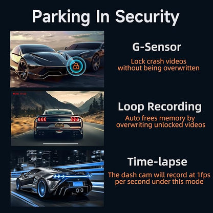 Dash Cam Front and Rear, Ecomoment 4K+1080P Dual Dash Camera for Cars, Built-in WiFi GPS Dashboard Camera, 2.4" IPS Screen Dashcam, 170° Wide, Night Vision, WDR, G-Sensor, 32GB SD Card Included