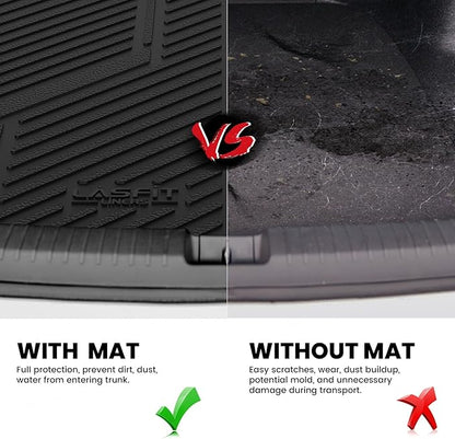 LASFIT Trunk Mat for Ford Fusion 2013-2020 (Only Fit Gasoline Not Fit Hybrid & PHEV) All Weather TPE Mats Custom Fit Cargo Mats for Ford Fusion Car Mats and Cargo Liner, Black