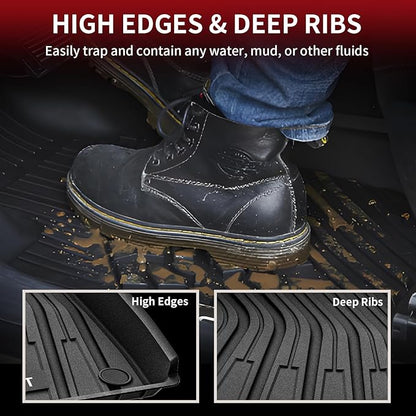 LASFIT Floor Mats Fit for Volkswagen ID.4 2025 2024 2023 2022 2021, Custom Fit TPE All Weather Waterproof Floor Liners 1st & 2nd Row Car Mats, Black