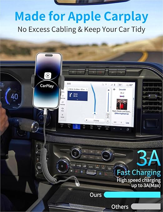 Coiled USB C to Lightning Cable for Car 2 Pack, 3FT Apple Carplay Cable, Short Retractable iPhone Charger Fast Charging Cord for iPhone 14 13 12 11 Pro Max Xs X Xr 8/Airpods