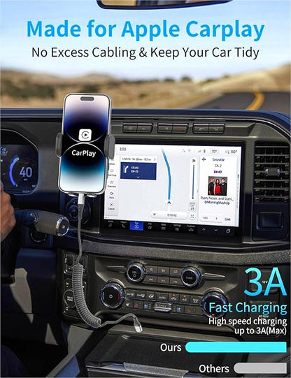 Coiled USB C to Lightning Cable for Car 2 Pack, 3FT Apple Carplay Cable, Short Retractable iPhone Charger Fast Charging Cord for iPhone 14 13 12 11 Pro Max Xs X Xr 8/Airpods