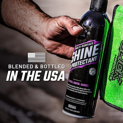 Slick Products Shine & Protectant, Long-Lasting High-Gloss Clear Coat Spray, Renew, Shine, and Protect Plastic, Vinyl, Rubber, Trim, and More (6-Pack)