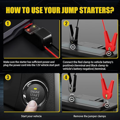 012 Jump Starter Battery Pack, 4000A Peak Car Battery Charger Jump Starter for Up to 10.0L Gas or 8.0L Diesel Engine,12V Car Jumper Starter Portable with Full LCD Screen & LED Light & USB