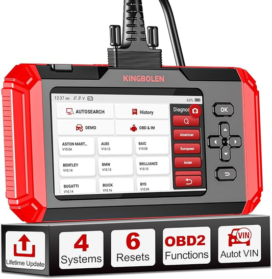 KINGBOLEN S500 OBD2 Scanner, ABS SRS Engine at Diagnostic Tool, Automotriz Code Reader with 6 Resets,Oil SAS, Brake,Throttle,FCA AutoAuth Automotive Scan Tool,AutoVIN All Cars Lifetime F-Ree Update