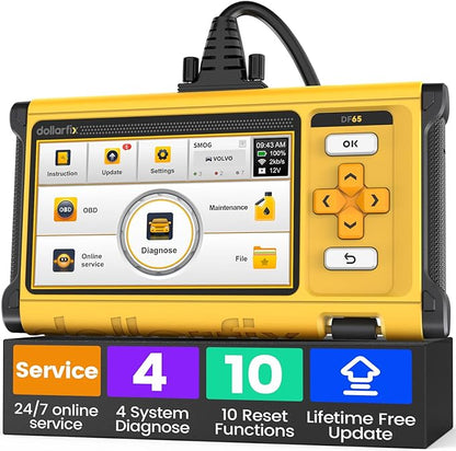 OBD2 Scanner Diagnostic Tool, ECM/TCM/ABS/SRS 4 System Deeply Scanner for Car, Support FCA SGW, BIDirectional Scan Tool Active Test with Oil/EPB/SAS/TPMS/ETS/NJEC 10 Resets, Lifetime Free Update