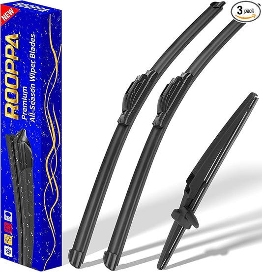 3 wipers Replacement for 2003-2009 Toyota 4Runner, Windshield Wiper Blades Original Equipment Replacement - 22"/20"/12" (Set of 3) U/J HOOK