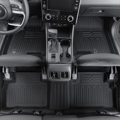 Floor Mats Set for 2022-2025 Hyundai Tucson Gas, Full Coverage All Weather Floor Mats Cargo Mat with Backrest Protectors & Door Sill Guards for Tucson Accessories(Not fit Hybrid)