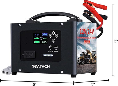 10000A Jump Starter, 24V 155WH Car Battery Jumper Starter for All Gas & All Diesel Engines, Heavy Duty Jump Starters, Truck Jump Starter Portable Power Station for Camping, Portable Power Bank (V10-1)