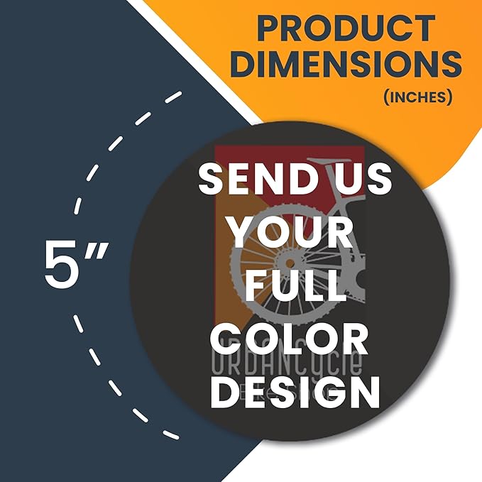 Magnet Me Up Customizable 30 Mil Round Magnet- 5” Weatherproof Car Magnet for Businesses, Sports Teams, Fundraisers & Personal Expression- Custom Text & Logo- Strong Magnetic Vinyl for Vehicles