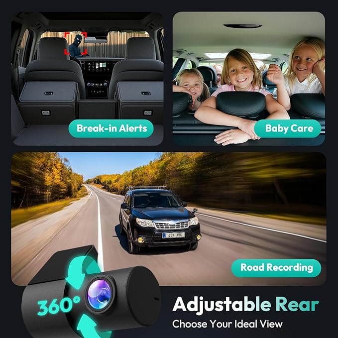 4K Dash Cam Front and Rear, 170° Ultra Wide Dashcam with ADAS, Night Vision, 24/7 Parking Mode, Sony IMX415 Sensor, WDR, Free 64GB SD Card, 5G/2.4G WiFi, Built-in GPS, Loop Recording