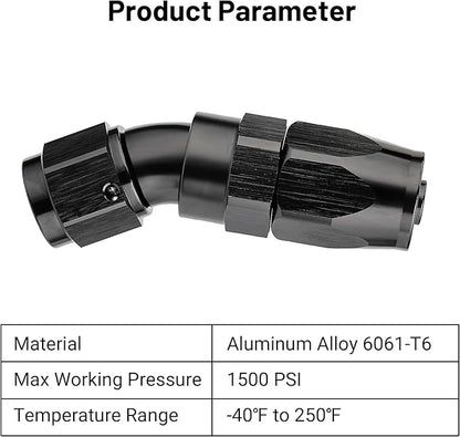 EVIL ENERGY 6AN 30 Degree One Piece Full Flow Hose End Fitting Swivel For CPE Braided Hose