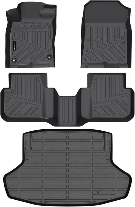 Auxko All Weather Floor Mats Cargo Mat Fit for 2025 2026 Honda Civic Hybrid Sedan TPE Liners Accessories All Season Guard Odorless Anti-Slip Floor Mats Trunk Mat for Honda Civic Hybrid Sedan Black