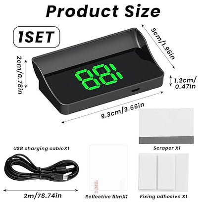 GPS Digital Speedometer for Car MPH, Universal HUD Speed Meter with LED Large Font, Plug Play for Car Truck Motor SUV Golf Cart All Vehicles (HUD Speedometer (Green Display))