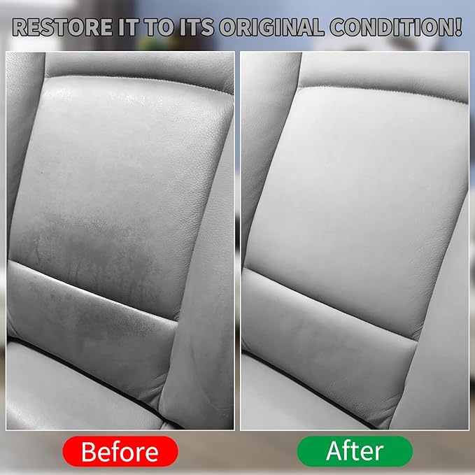 Gray Leather Recoloring Balm,Leather Couch Scratch/Stain Remover,Leather Repair kit for Vinyl Furniture and Car Interior,Leather Dye Paint for Scratched and Faded Leather Couches