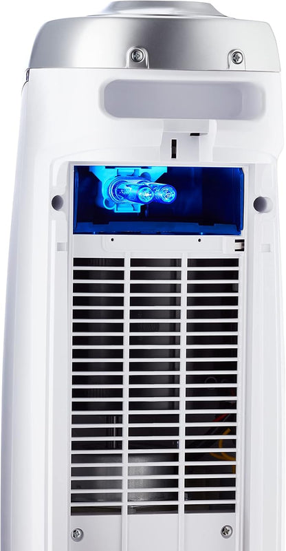 GermGuardian Air Purifier for Home with HEPA Pure Filter, for Wildfire Smoke, Pet Dander, Pollen, Odors, Large Rooms Up To 743 Sq. Ft., Removes 99.97% Pollutants, UV-C Light, 22", AC4825W, White