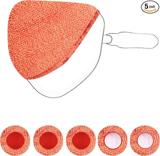XINDELL 5 Pack Microfiber Pads – Replacement Heads Cover for Xindell Windshield Cleaner Tools. Washable & Reusable Triangle Pads (Red). Fits Window Reach Tool - Handle Not Included