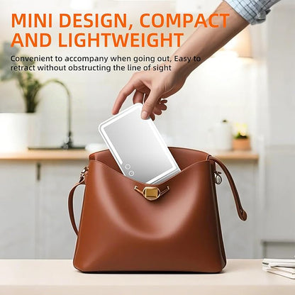 car mirror vanity Rechargeable Led, 3 Light Modes,Dimmable Touch Screen,Side with triple magnification mirror image (1)