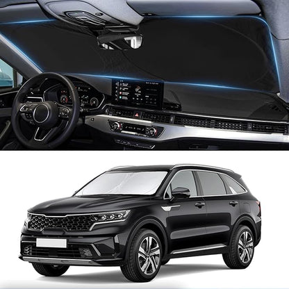 Custom Fit Sorento Windshield Sunshade for 2016-2019 2020 KIA Sorento Front Window Shades Cover for Windshield Sun Visor Protector for Kia Reflector Block Heat and Sun Protection Cooler Accessories