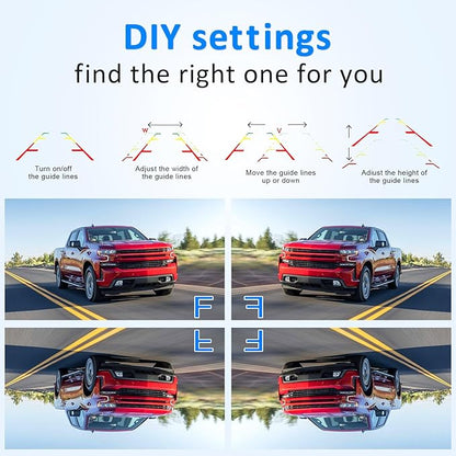Wireless Backup Camera for Trucks - 7 Inch Monitor, HD 1080P, Color Night Vision, 2 Channels, IP69 Waterproof Backup Camera for Pickups, Cars - Easy Install for Towing & Parking