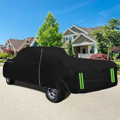 Waterproof Car Cover Compatible with Chevrolet C/K 1500/2500/3500 1988-1999, 2 Door Extended Cab Long Bed, 300D All Weather Car Covers with Zipper Door for Snow Rain Protection