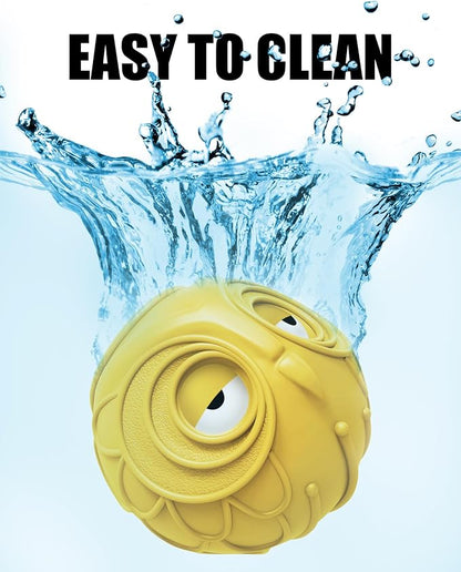 Giggle Ball for Dogs Owl Toys for Puppy Interactive Dog Toy Medium Large Dogs Natural Rubber Cute Hoot Fun Gift for Dog (Yellow Owl)