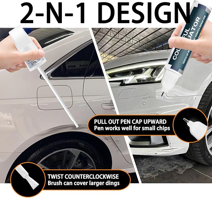 Manhattan Gray Metallic(LX7L/H1) Touch Up Paint Compatible with Audi, Car Paint Pen Scratch Repair Two-In-One Touch Up Paint, Premium Car Scratch Remover for Deep Scratches