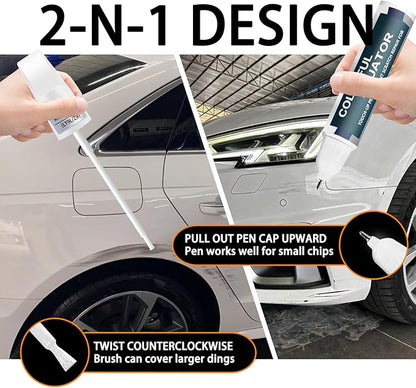 Ibis White(LY9C/T9) Touch Up Paint Compatible with Audi, Car Paint Pen Scratch Repair Two-In-One Touch Up Paint, Premium Car Scratch Remover for Deep Scratches